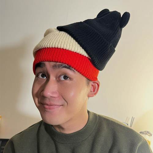 快乐小狗ENFP设计耳朵针织帽子