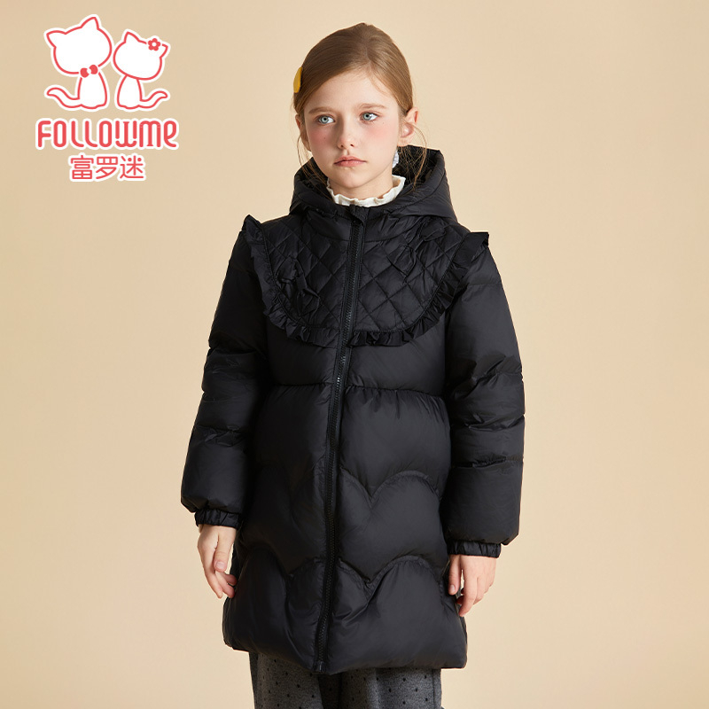 富罗迷儿童羽绒服女童装2025冬季新款洋气保暖加厚女款白鸭绒外套