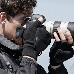 秋冬天户外半指翻盖摄影师专用手套骑行登山冬季摄影拍照防寒保暖