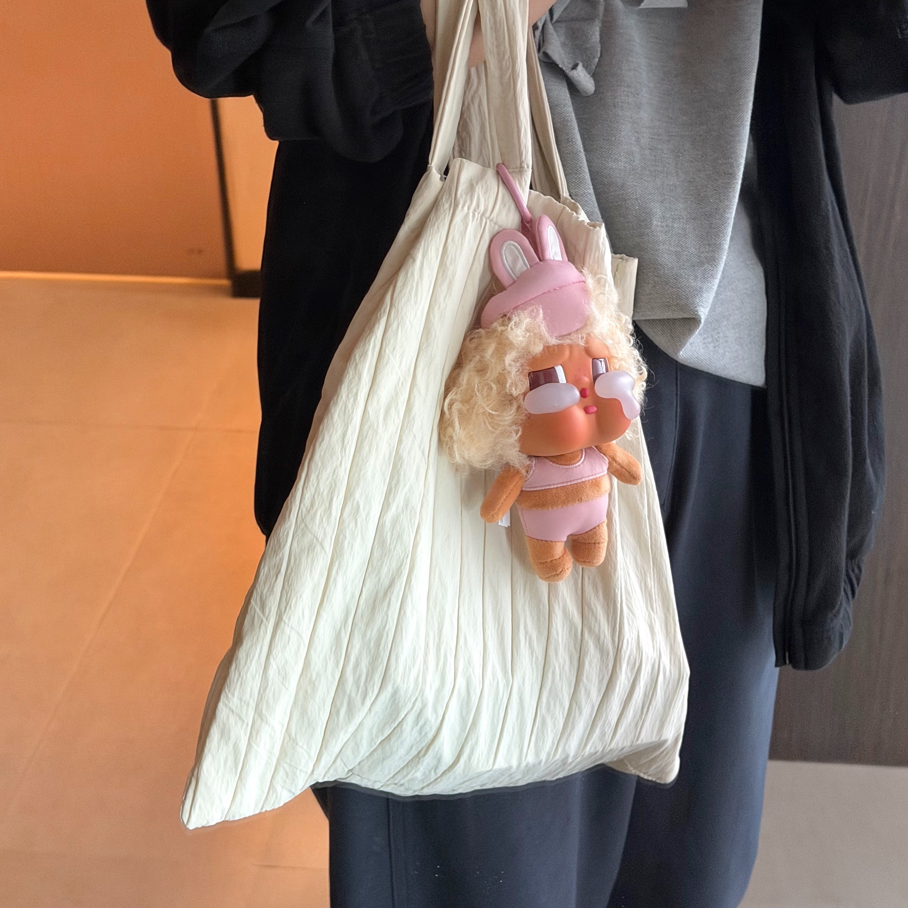 托特包包女士韩系约慵懒风上班通勤帆布包出游百搭涤纶条纹单肩包