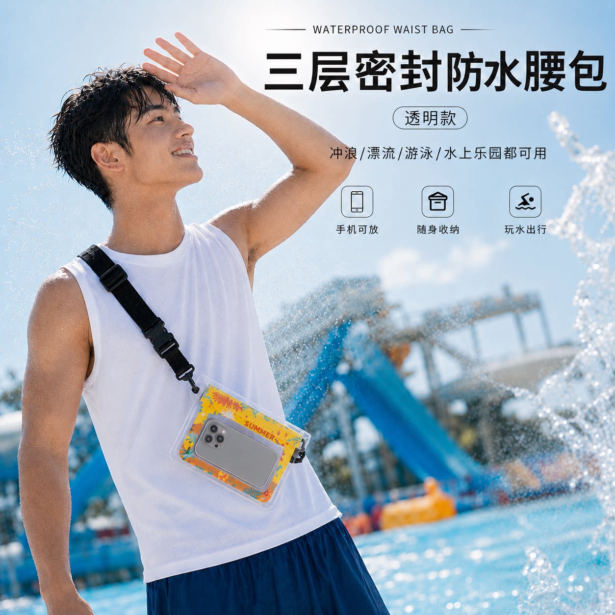 超大号手机防水袋海边游泳密封