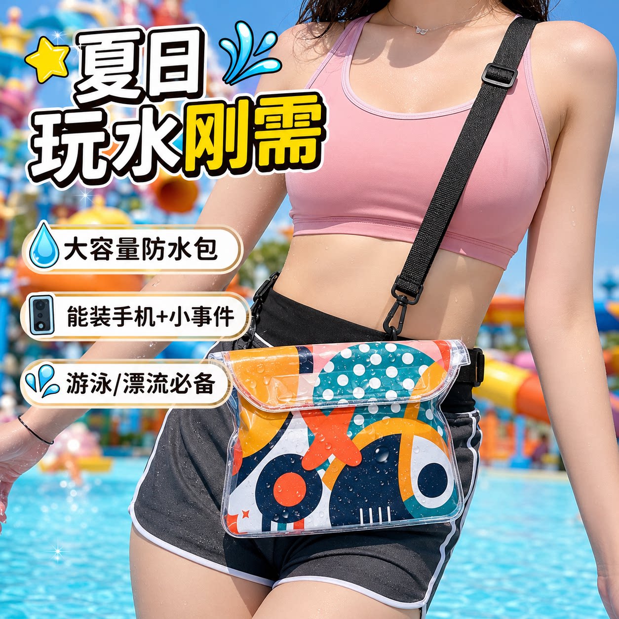 三重防水可触屏手机防水袋腰包