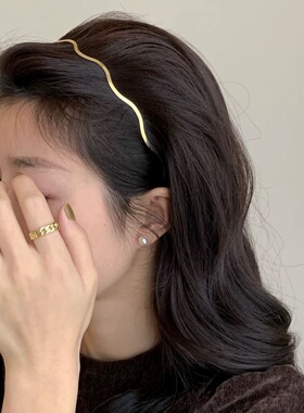 韩国进口ins风气质金属感波浪发箍少女甜美简约外出百搭发卡头箍
