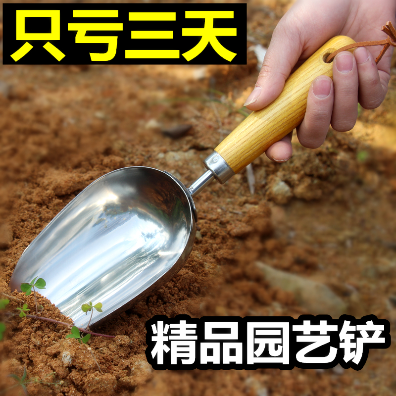 多肉园艺农用工具不锈钢小铲子挖土铁锹铁铲户外家用养花种花盆栽