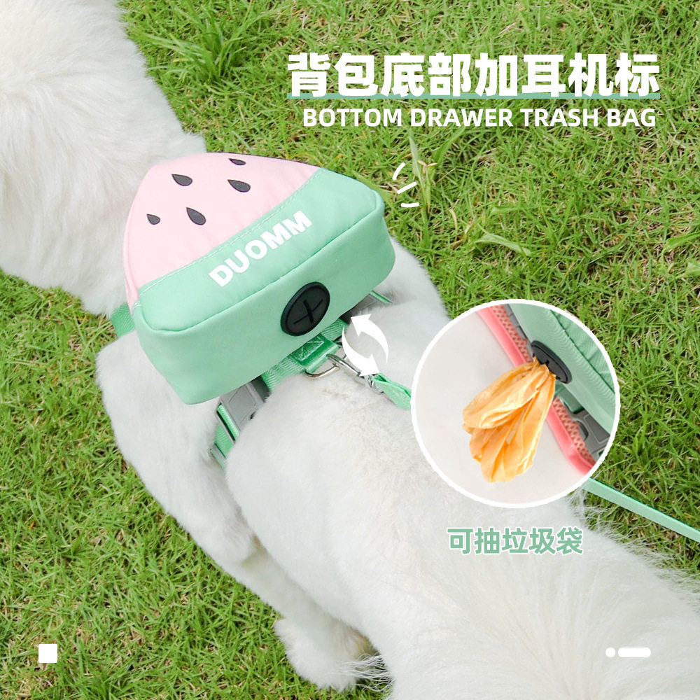 小狗狗牵引绳背心式自背包小型幼犬狗狗胸背带遛狗绳现货