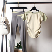 专业跑步运动衣网红训练速干瑜伽服套装 夏季 2023新款 健身服女短袖