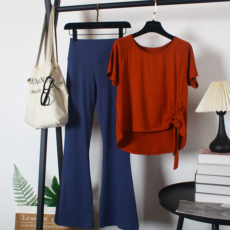 运动套装女宽松晨跑健身房网红跑步速干春夏休闲健身服短袖瑜伽服