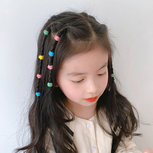 糖果色发扣夹子儿童编发脏脏辫洋气小女孩豆豆扣韩国新款 发饰可爱