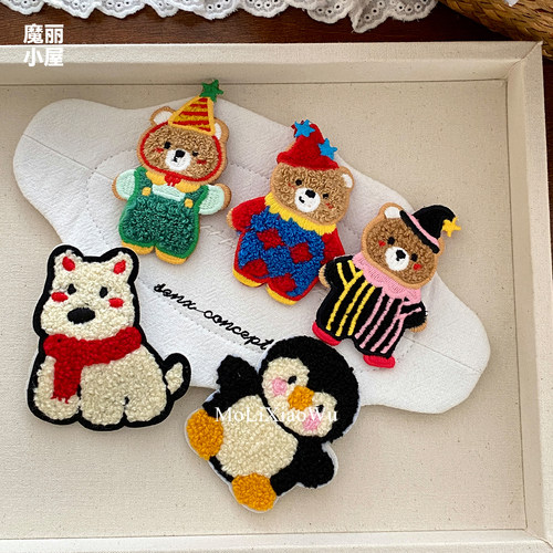 超萌可爱卡通小熊小狗发夹女宝宝侧边刘海夹碎发夹子头饰bb夹百搭