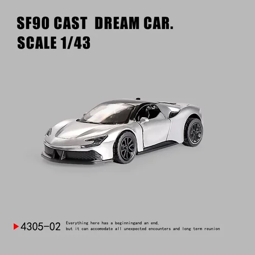 三开门合金跑车仿真模型1:43儿童男孩3-6岁回力跨境迷你玩具车