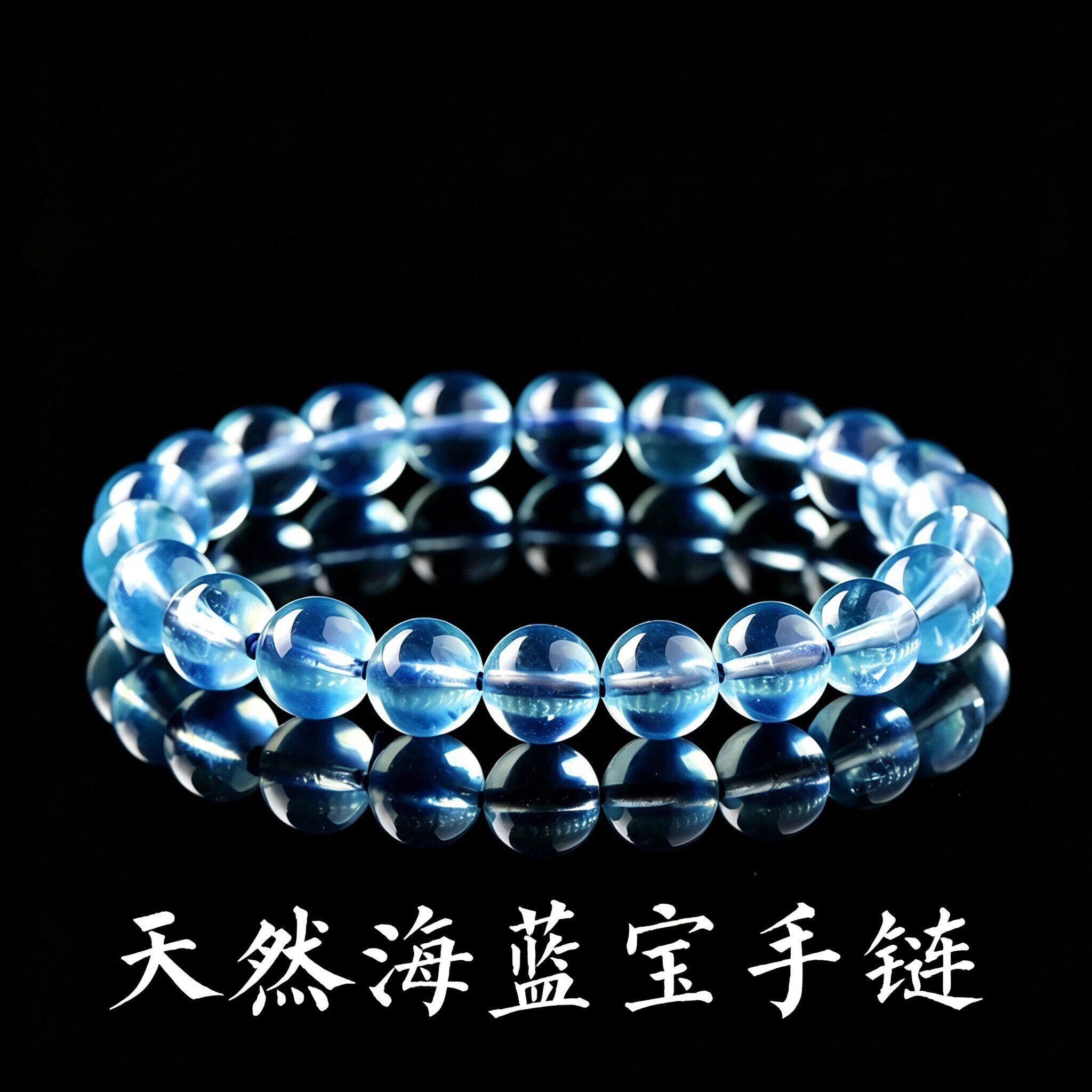 冰种魔鬼蓝手串招财生日礼物