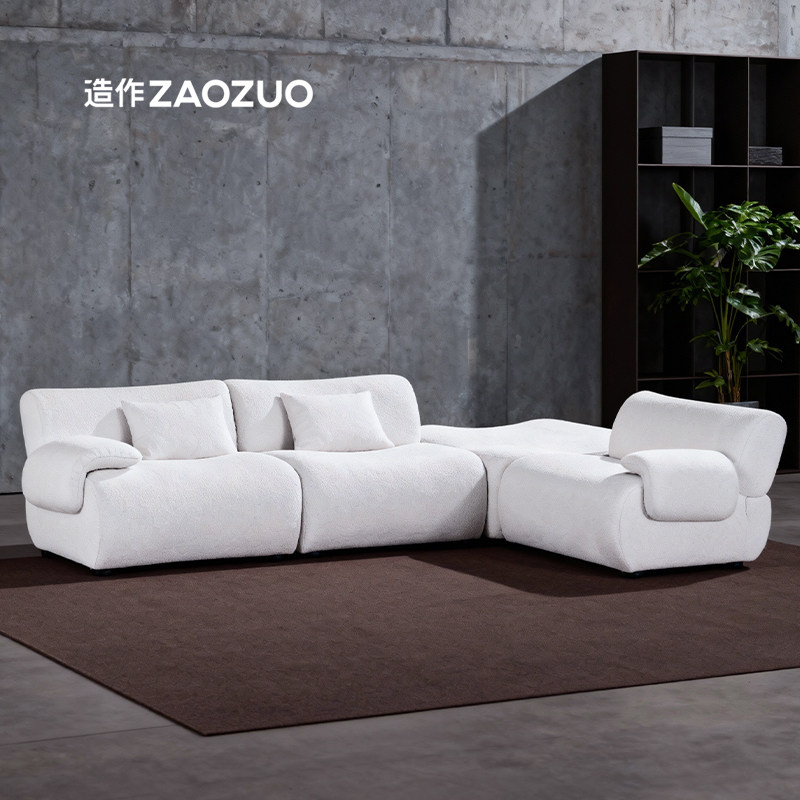 造作竹节模块沙发侘寂复古风自由组合布艺沙发大小户型25新款高端
