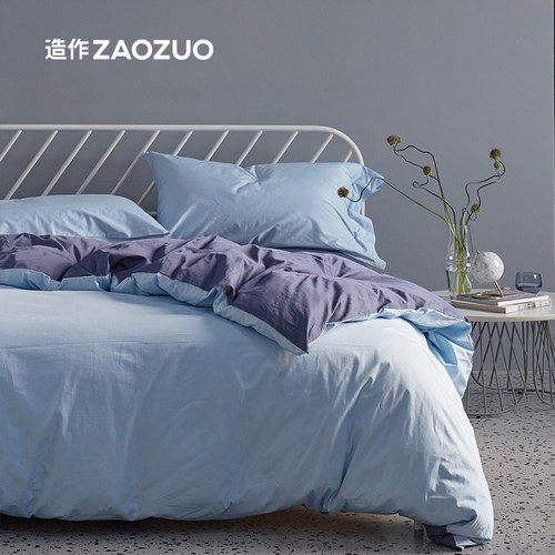 纯棉撞色贡缎床品棉四件套