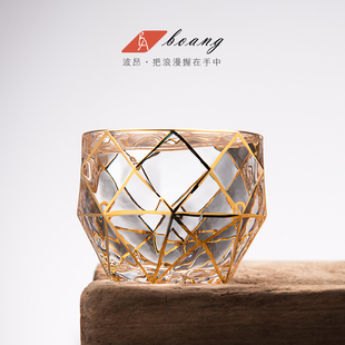 轻奢手工描金威士忌酒杯创意高档洋酒杯子水晶玻璃欧式 酒具套装