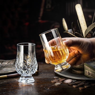 【雕花切面】水晶玻璃闻香洋酒杯