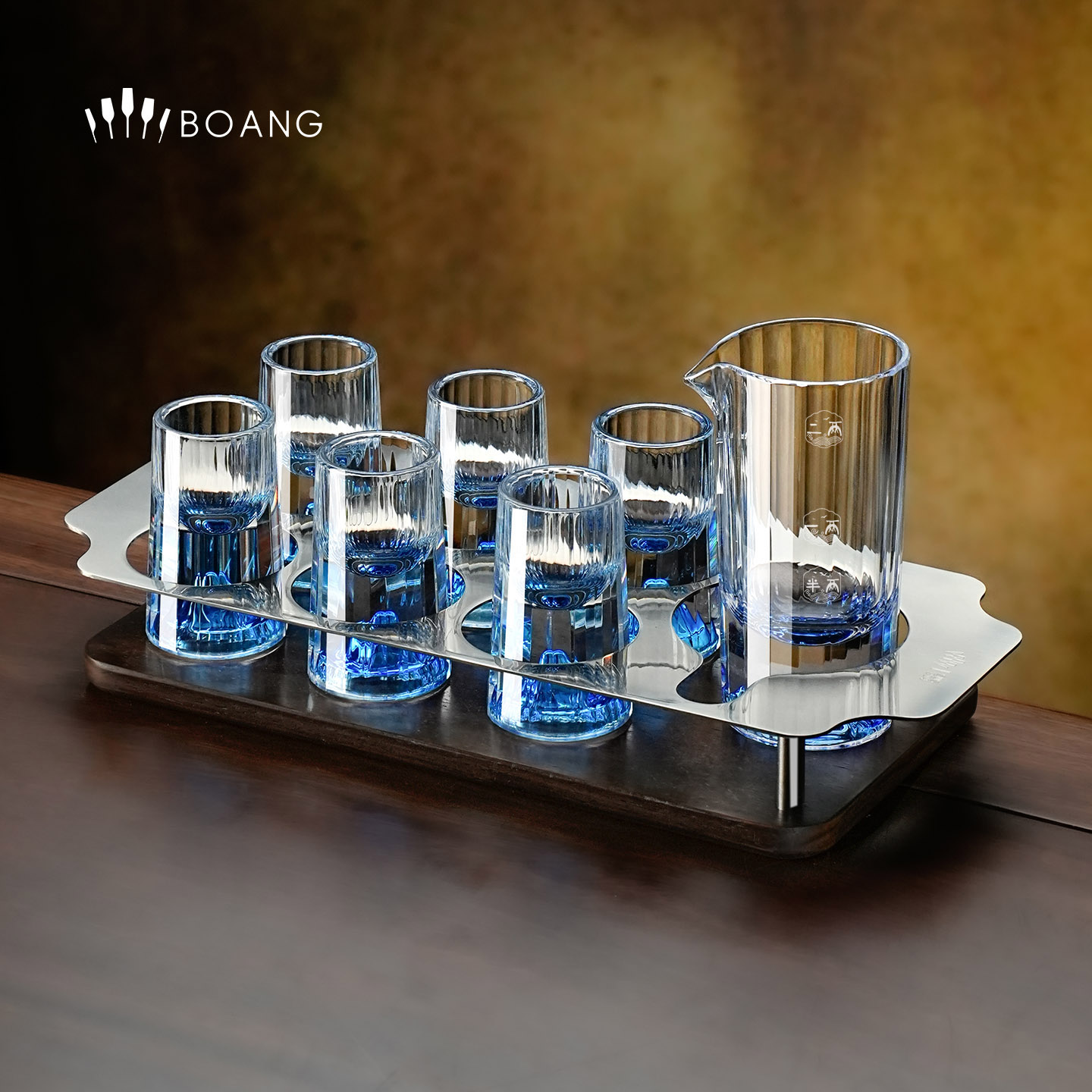波昂/BOANG水晶玻璃白酒杯套装图片