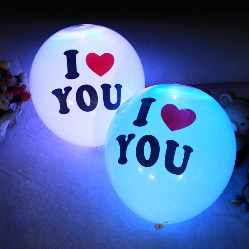 发光气球印花波点夜光LED七彩闪光灯荧光气球浪漫ILOVEU气球装饰|ruв категории фестиваль товаров/подарок, шар/плавучих воздушный шар, шар - от Buy2taobao.com для оказания профессиональной услуги покупки агента Taobao