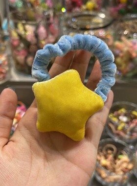 11.27韩国bebeprince儿童发饰丝绒星星高弹肠圈发圈马尾扎头绳