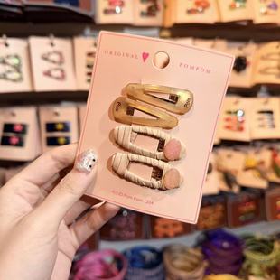 12.3韩国pom新款2025儿童彩色圆点边夹发夹套组