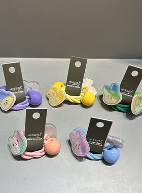 韩国东大门bebeprince儿童发饰彩色卡通小兔小熊绕绕发绳发圈