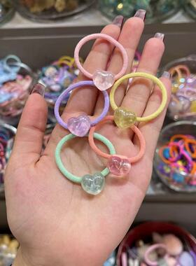 1.15韩国bebeprince儿童发饰彩色透明爱心发绳发圈