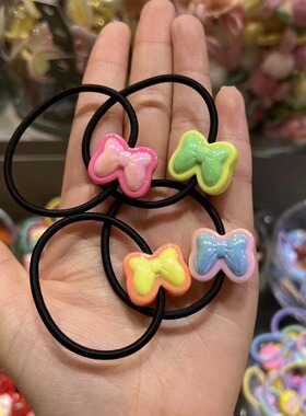 1.7韩国bebeprince儿童甜美蝴蝶结发圈公主马尾扎头绳宝宝发