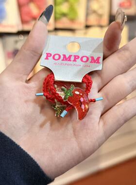 3.4韩国pom新款2026儿童彩色亮闪拇指圈发绳