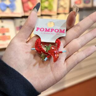 3.4韩国pom新款 2026儿童彩色亮闪拇指圈发绳