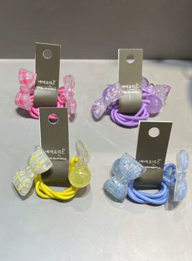 6.29韩国东大门bebeprince儿童发饰清新格子蝴蝶结发绳发圈