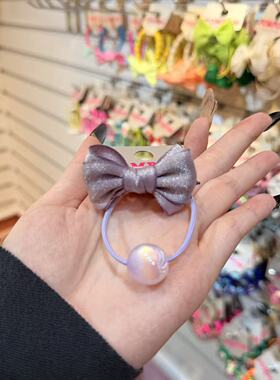 3.4韩国pom新款2026儿童彩色蝴蝶结绕绕发绳