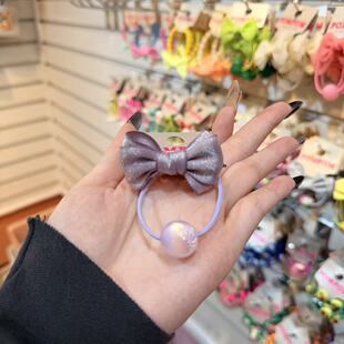 3.4韩国pom新款 2026儿童彩色蝴蝶结绕绕发绳