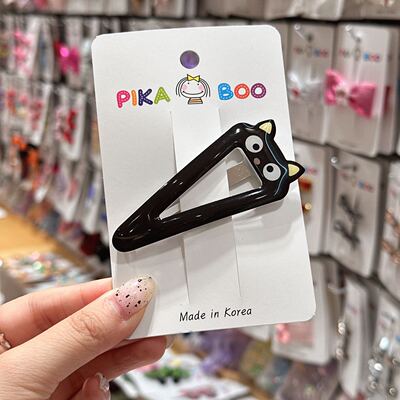 10.23韩国代购pikaboo儿童发饰可爱卡通兔子三角发夹边夹