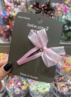 3.23韩国bebeprince儿童发饰彩色网纱蝴蝶结发夹边夹