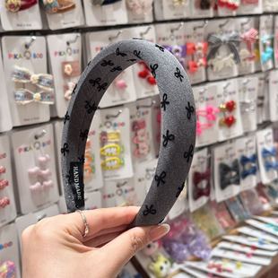 9.10韩国代购 pikaboo儿童发饰蝴蝶结印花宽边发箍