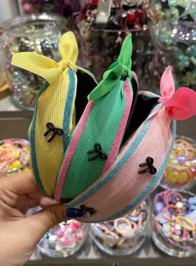 2.16韩国儿童发饰bebeprince彩色撞色蝴蝶结发箍