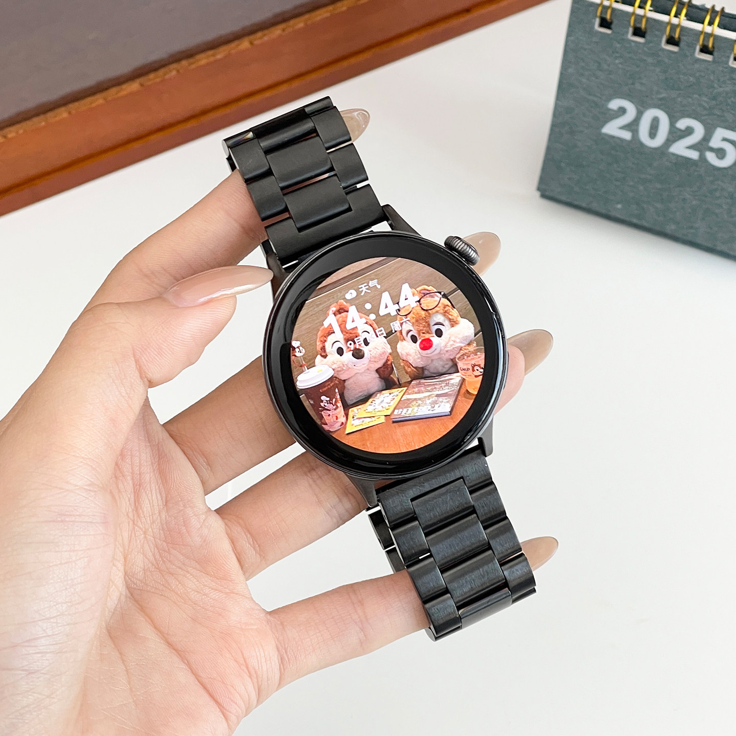适用vivo watch5表带精钢金属表带vivo手表3代实心不锈钢三株折叠扣款WA2356C替换腕带iqoo男女士手表链配件图片