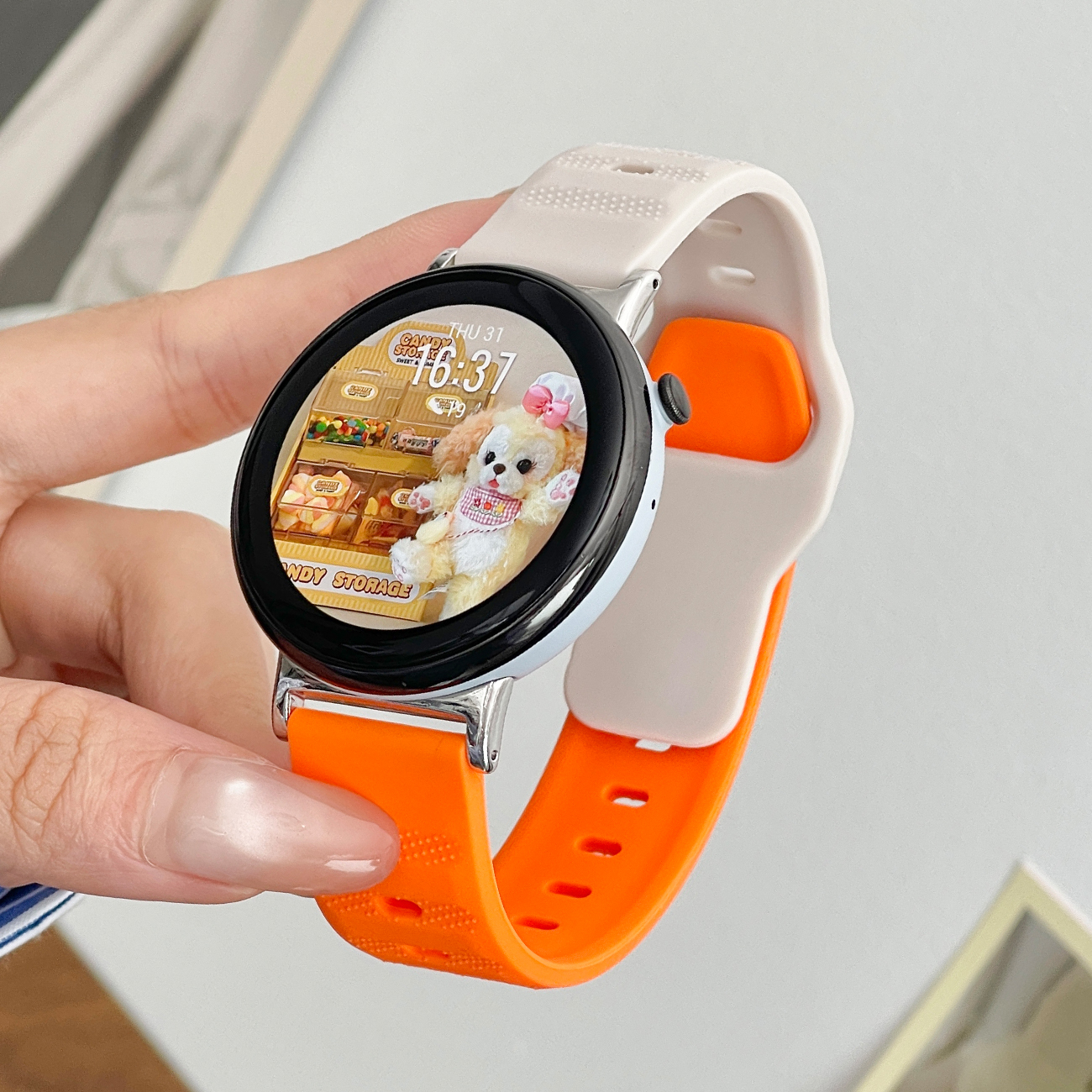 适用荣耀手表FIT表带硅胶款点点纹反扣替换带honor watch fit雅致版活力版腕带IVY-B39时尚运动腕带链配件