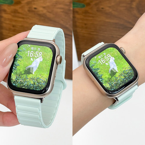 适用于荣耀手表5表带软胶升级锁环磁吸替换带智能运动honor watch 4明星同款高颜值ins风男女款腕带链配件