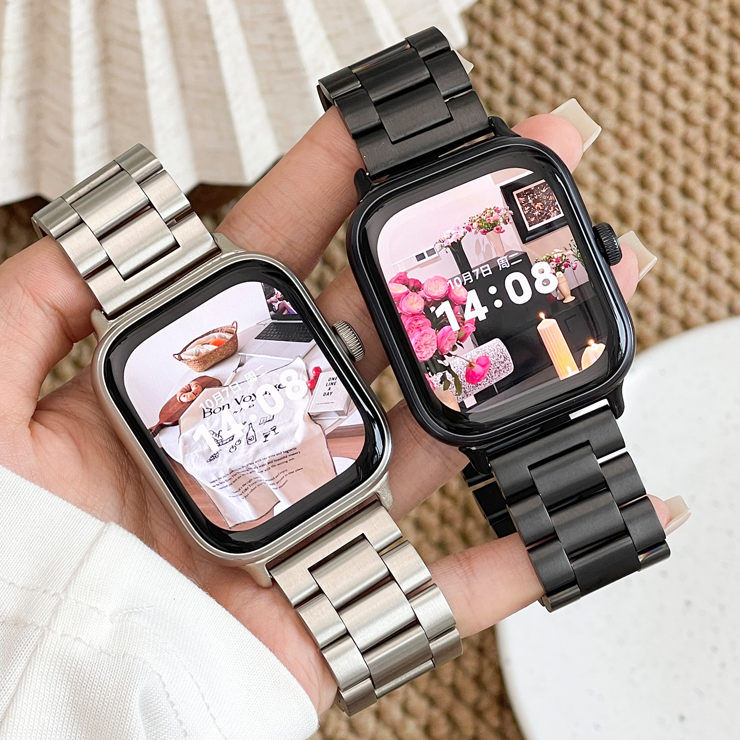 适用vivo watch gt手表表带金属不锈钢三株替换实心钢带男士商务腕带iqoowatchgt蓝牙版eSIM版通用手表链配件