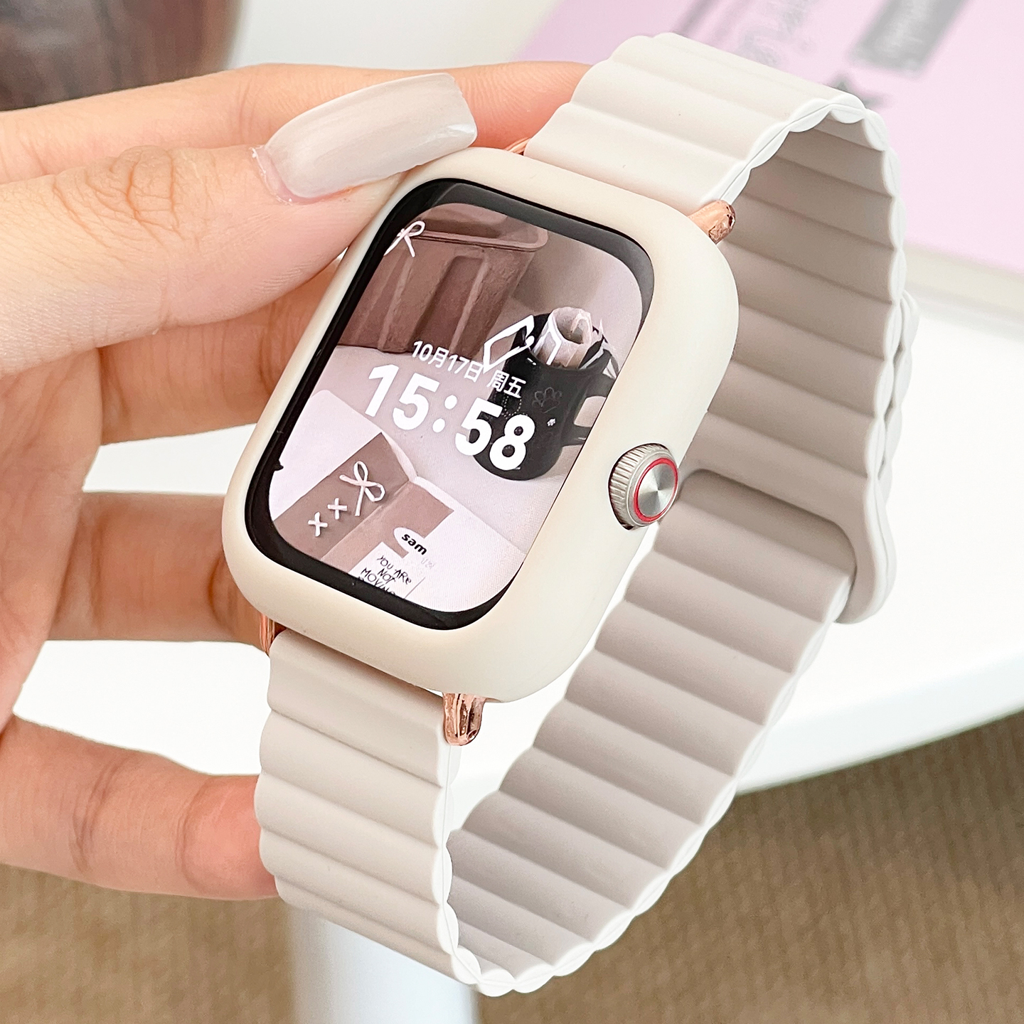 适用于vivo智能手表gt表带iQOO watch gt通用eSIM版升级款软硅胶锁环磁吸替换带W2456A时尚替换手表带配件