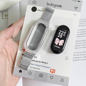 7新款 米兰回环磁吸扣替换腕带智能运动band6 适用小米手环9 表带8 表链男女时尚 3NFC版 10陶瓷版 个性 配件