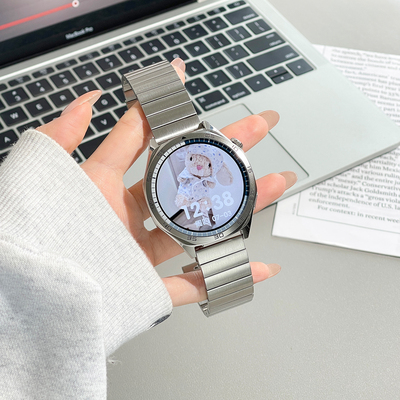 适用华为GT5手表GT3pro表带watch4/GT2pro荣耀magic2金属精钢一株商务带2E/watchgt男女士时尚商务腕链配件