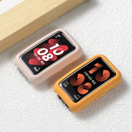 适用华为手环7/8保护壳band6软硅胶纯色亲肤9NFC表套智能运动荣耀手环6Pro/band7通用男女生时尚亲肤软壳配件