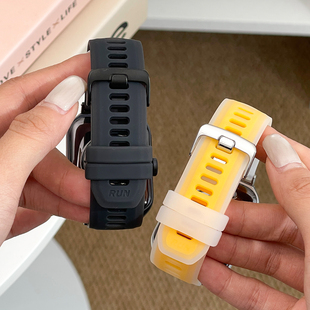 适用OPPOwtach1代46mmECG版表带透气个性果冻双色款OPPOWatch3Pro/OWW211替换腕带oppo智能手表2代/3代手表链