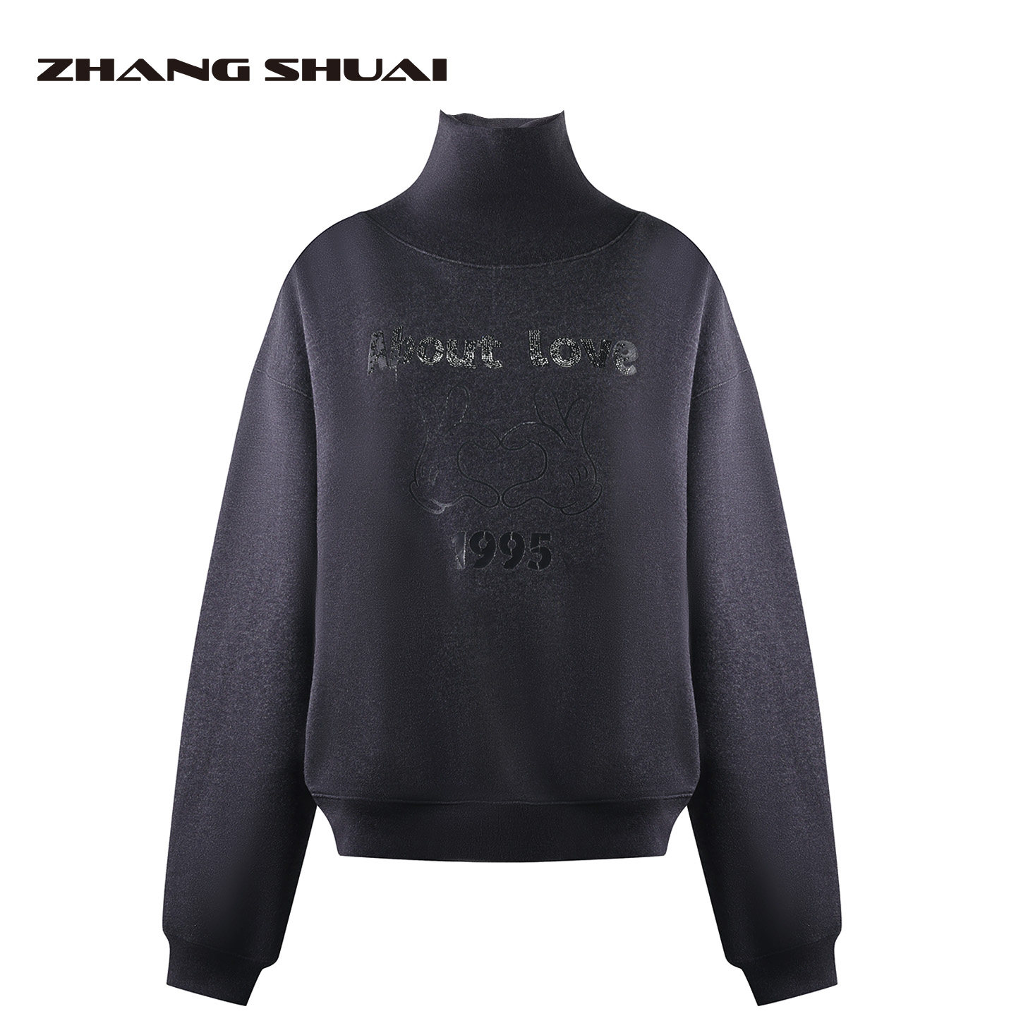 简约爱心手势印花卫衣