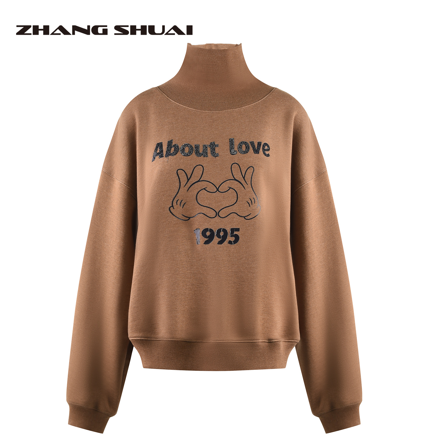 简约爱心手势印花卫衣