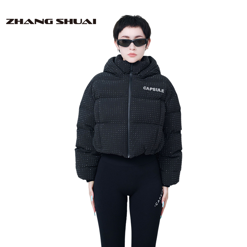 ZHANGSHUAI手工满钻短款羽绒服