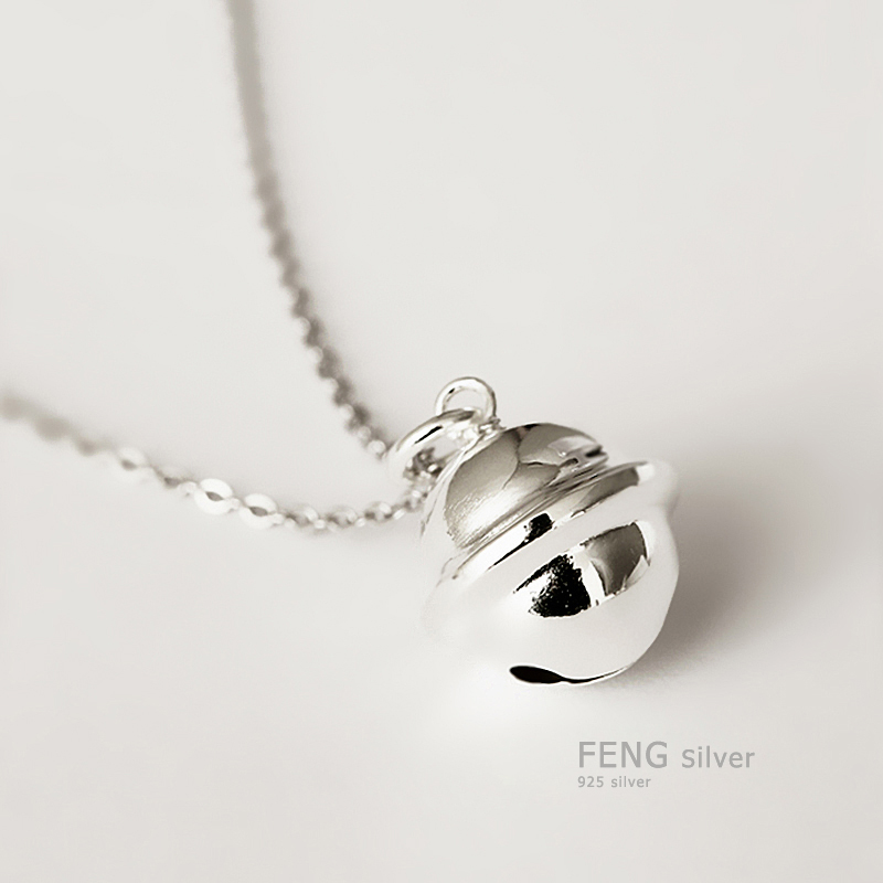 S925纯银项链哆啦A梦机器猫蓝胖子铃铛吊坠卡通锁骨链女礼物刻字