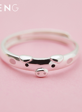 转运猪网红本命年生肖刻字戒指