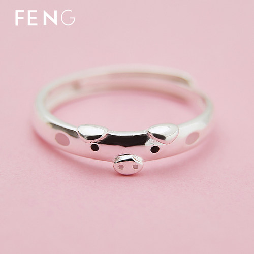 转运猪网红本命年生肖刻字戒指